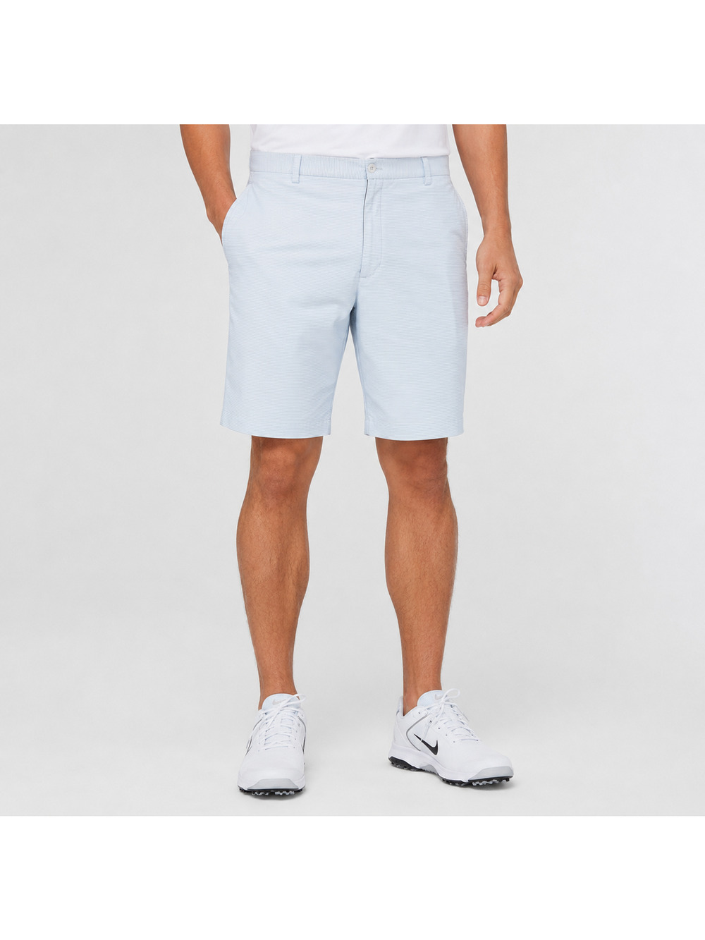 Nike Golf Tour Performance Dri-FIT Shorts Mens 36 Blue White Stripe Stretch Golf